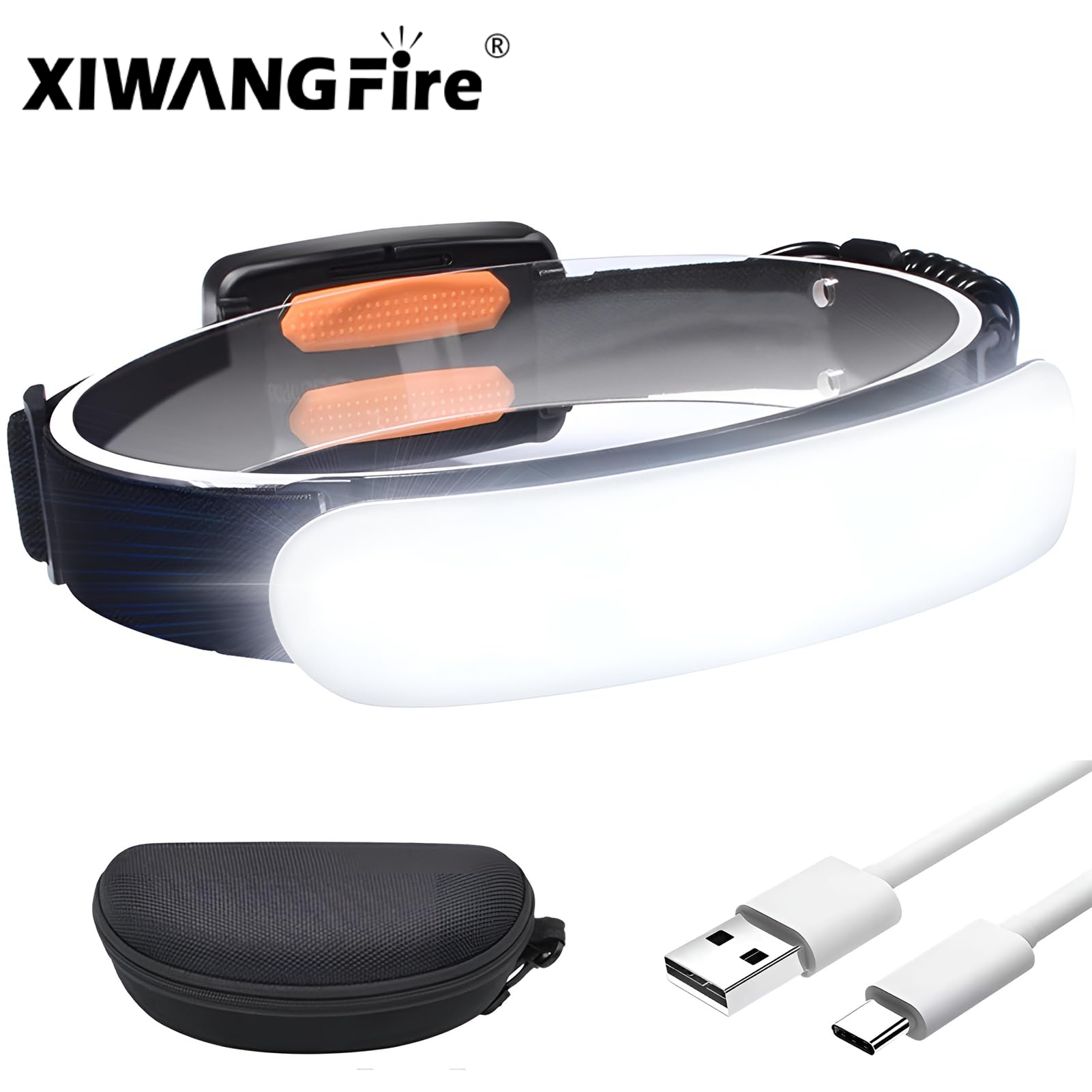 Headlamp Waterproof Rechargeable - 5000mAh Rechargeable Headlamp Torch 3 Light