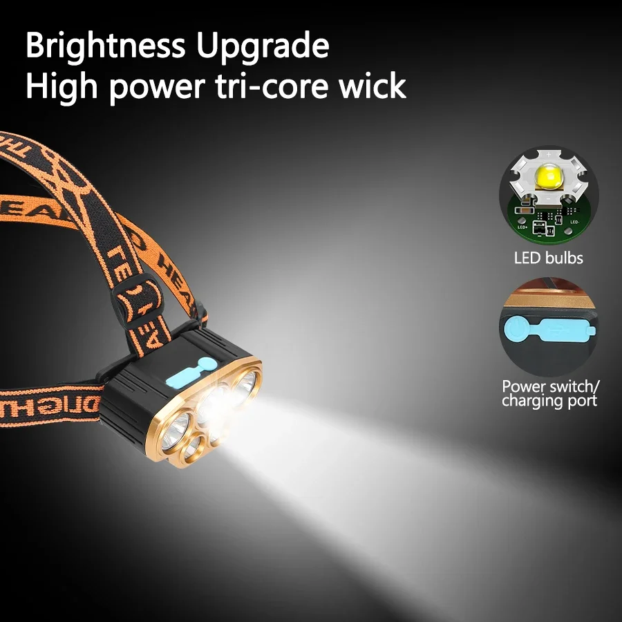 Rechargeable 5 LED Headlight U - Headlamp Waterproof Rechargeable 评论和价格