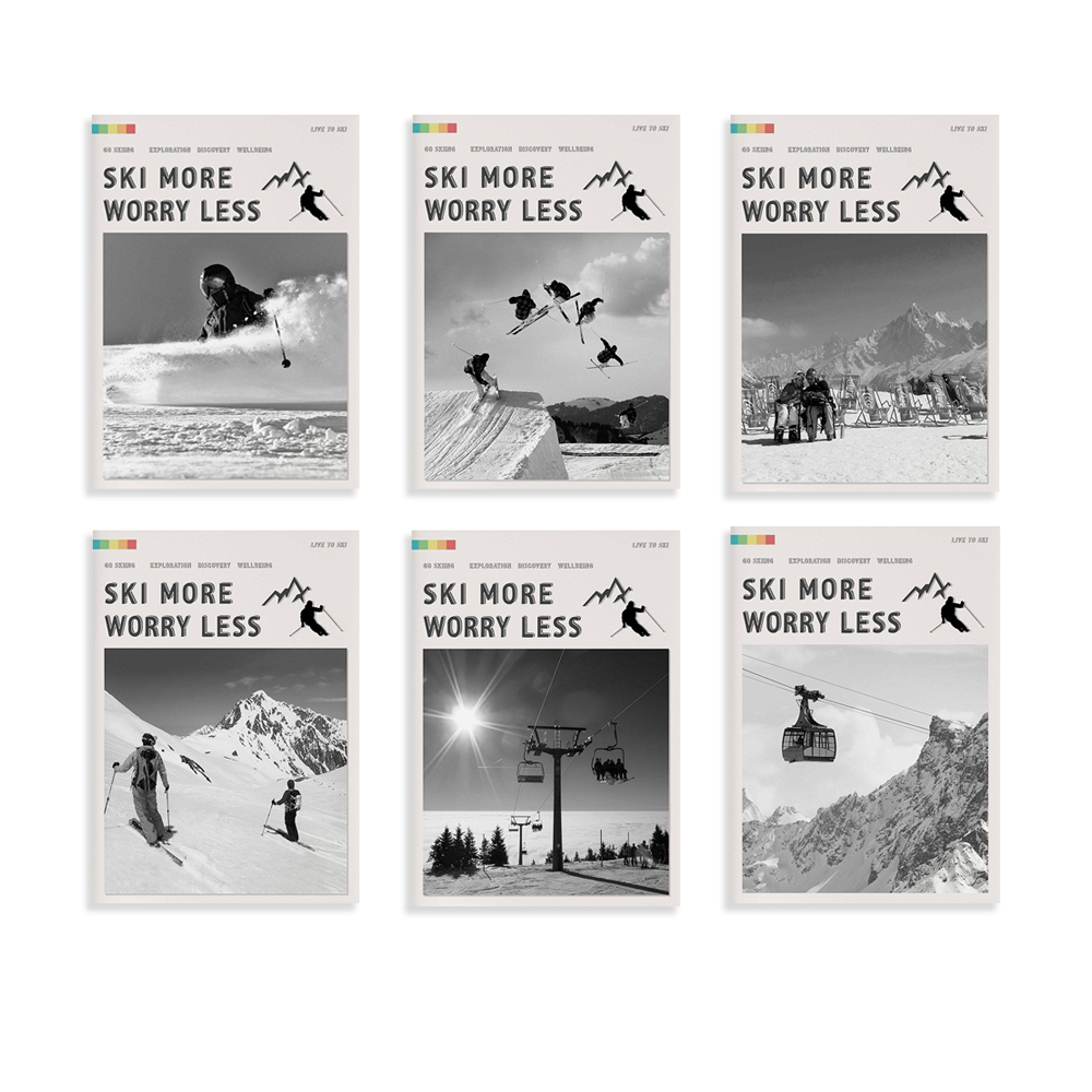 Ski More Worry Less Poster, Sk - Outdoor Adventure York 评论和价格