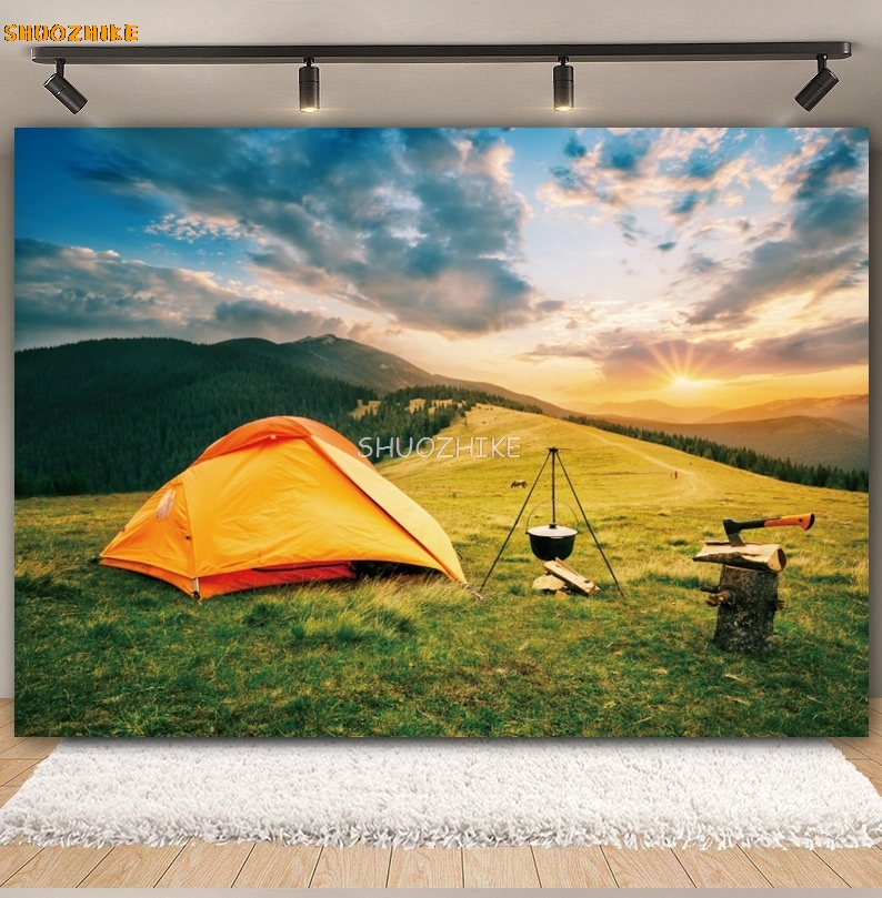 Outdoor Forest Camping Backdro - Outdoor Adventure Background 评论和价格
