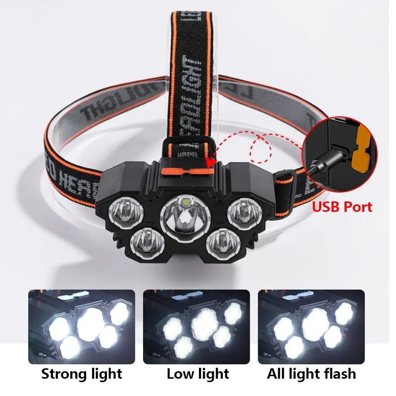 Rechargeable 5 LED Headlamp St - Headlamp Waterproof Rechargeable 评论和价格