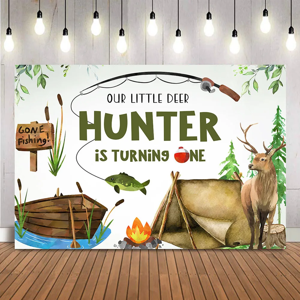 Hunting Fishing Birthday Backd - Outdoor Adventure Background 评论和价格