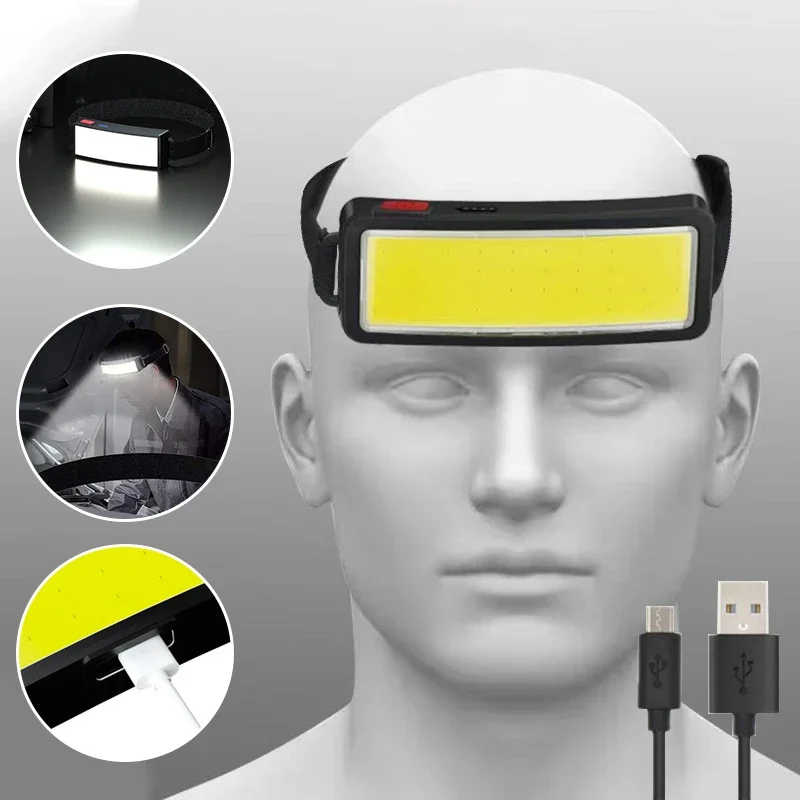 Powerful COB Headlamp Type-c/U - Headlamp Waterproof Rechargeable 评论和价格