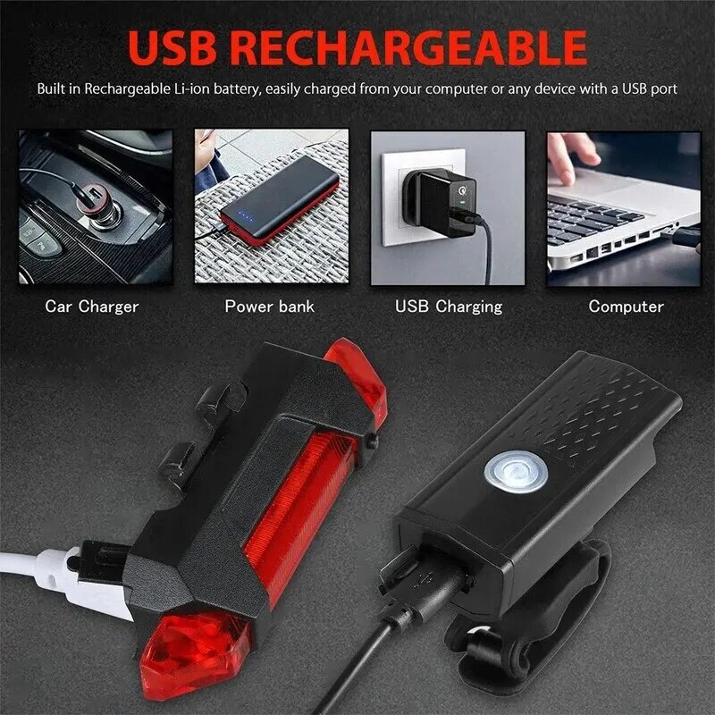 MTB Bike Front Lights USB LED  - Headlamp Waterproof Rechargeable 评论和价格