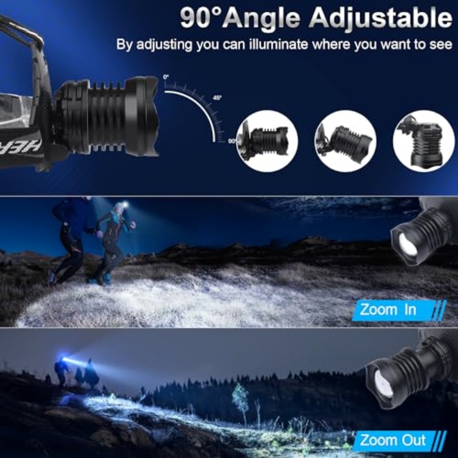 Rechargeable LED Headlamp 1080 - Headlamp Waterproof Rechargeable 评论和价格