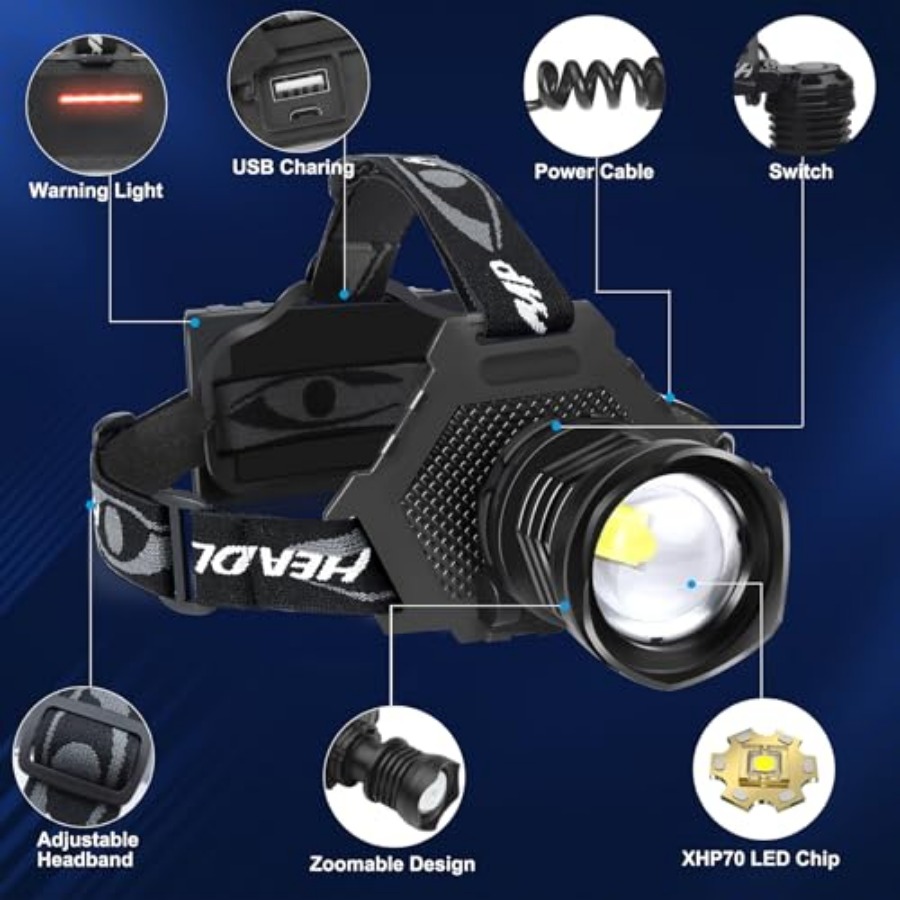 Rechargeable LED Headlamp 1080 - Headlamp Waterproof Rechargeable 评论和价格