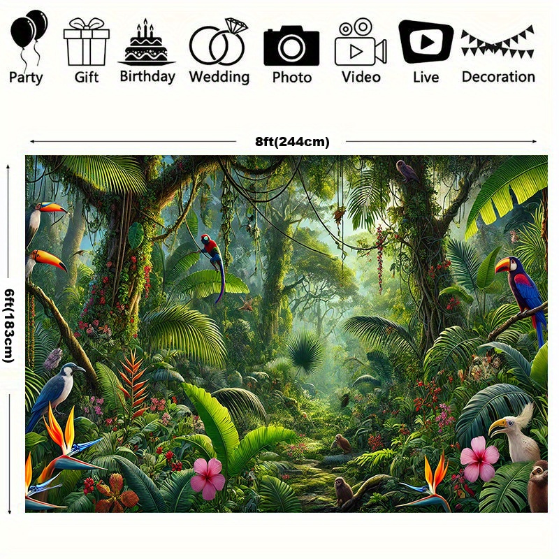 1pc Jungle Adventure Backgroun - Outdoor Adventure Background 评论和价格